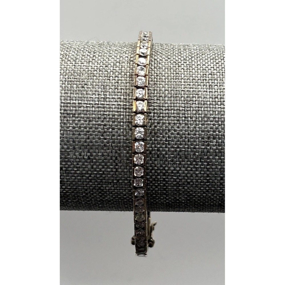 Light Vermeil Sterling Silver 925 Cubic Zirconia CZ 3.5MM Tennis Bracelet